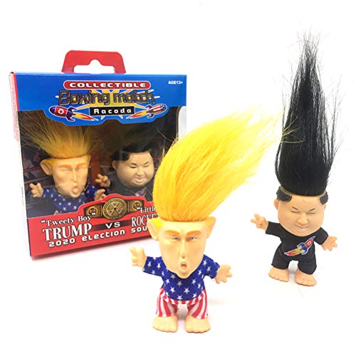 Deeabo 2 Unids/Set Mini Pvc Donald Trump Kim Jong-Un Figura de Acción Regalo Coleccionable Muñeca de Vinilo Retro Troll Muñeca Adornos