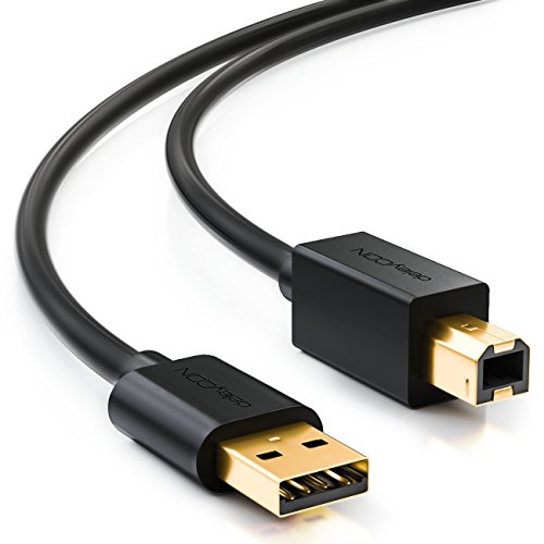 deleyCON 0,5m Cable de Datos Cable de Impresora Cable de Escáner - USB A Macho a USB B Macho a Disco Duro Fotografía Digital y Otros Dispositivos - Negro