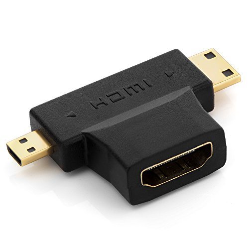 deleyCON Mini + Micro HDMI Dual Adapter - HDMI Hembra a Mini HDMI Macho + Micro HDMI Macho - 3D 1080p Full HD