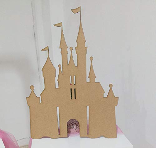 Desconocido Silueta Castillo de Disney de Madera DM. Mide 68 cm de Altura para Pintar y Decorar. Manualidades con Madera