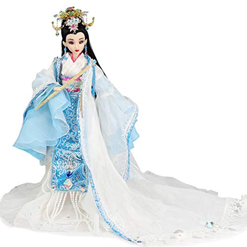 DoCori Muñecas de Seda, decoración Oriental, muñeca China con Traje Antiguo, muñeca de niña de 12.5 Pulgadas para decoración de Mesa,b