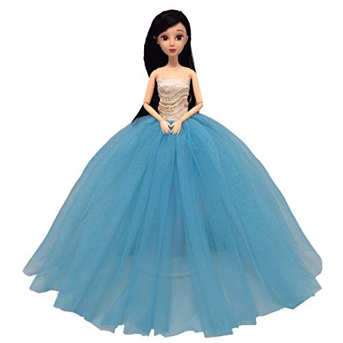 Dolls Accessories - Handmade Wedding Dress Princess Evening Party Ball Long Gown Skirt Bridal Veil Clothes for Barbie Doll Accessories DIY Toy 29cm - by TAllen - 1 PCs