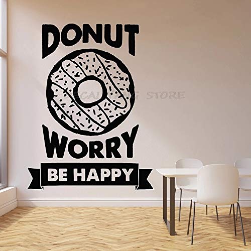 Donut etiqueta de la pared es postre feliz pastelería café tienda de postres decoración puerta y ventana etiqueta de la pared de vinilo