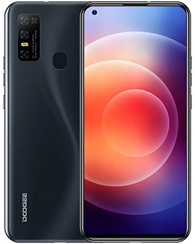 DOOGEE N30 Smartphone, Pantalla de 6.55" DotDisplay, 4 GB+128 GB, 4G Moviles Libres Cámara Cuádruple de 16 MP, 8MP Frontal Cámara, Procesador Octa-Core, 4500 mAh, Android 10 Telefono Movil, Negro