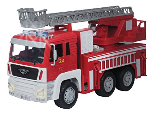 DRIVEN by Battat WH1001Z Standard Series Fire Toy Escalera Extensible, Luces y Sonidos - Camiones y vehículos de Trabajo para niños a Partir de 3 años, Rojo, Escala 1: 16