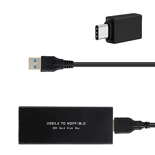EasyULT Carcasa Externa para Discos Duros M.2 SATA a USB 3.0 SSD M.2, USB 3.0 UASP a SATA NGFF M.2 2230/2242/2260/2280 Key B o B & M SSD SuperSpeed Adaptador(Negro)