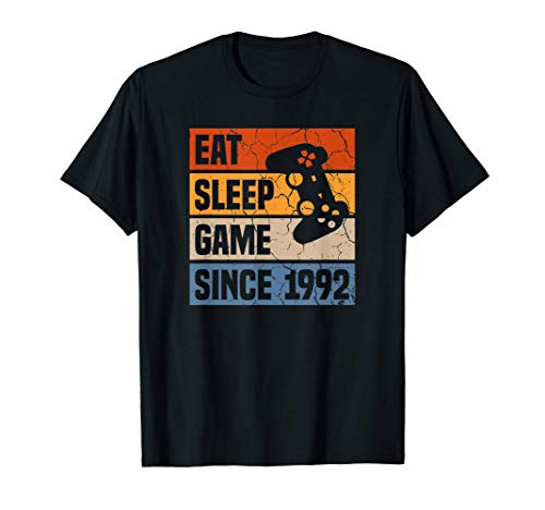 Eat Sleep Game Since 1992 29º Cumpleaños 29 Años Videojuego Camiseta