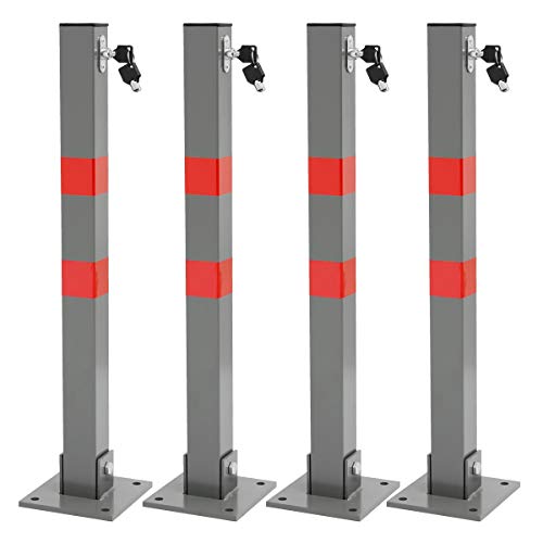 ECD Germany 4 x Bolardo de Aparcamiento en Acero 65,5 cm de Altura Barrera Entrada Garaje Poste estacionamiento Coche bloqueable de Seguridad Base de Montaje Cuadrada Llaves Material Montar ECD Germany 4 x Bolardo de Aparcamiento en Acero 65,5 cm de Altura Barrera Entrada Garaje Poste estacionamiento Coche bloqueable de Seguridad Base de Montaje Cuadrada Llaves Material Montar