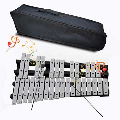 EiDevo Plegable Glockenspiel Xilófono,Instrumento de Percusión de Vibración Educativo Portátil Xilófono,Apto Para Niños y Principiantes Glockenspiel. (30 Notas)