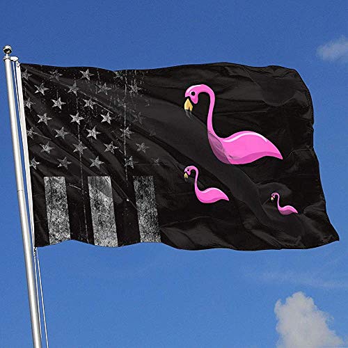 Elaine-Shop Banderas al Aire Libre Pink Flamingo Worn-out USA Flag 4 * 6 Ft Flag for Home Decor Sports Fan Football Basketball Baseball Hockey