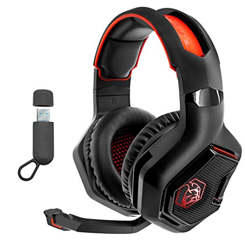 EMPIRE GAMING – WarCry P-HW1 Casco Gamer Inalámbrico con Micrófono - 2,4 GHz Wireless - Sonido Estéreo Surround -LED Roja -Compatible PC/PS4/PS5/Xbox/Nintendo Switch/Mac