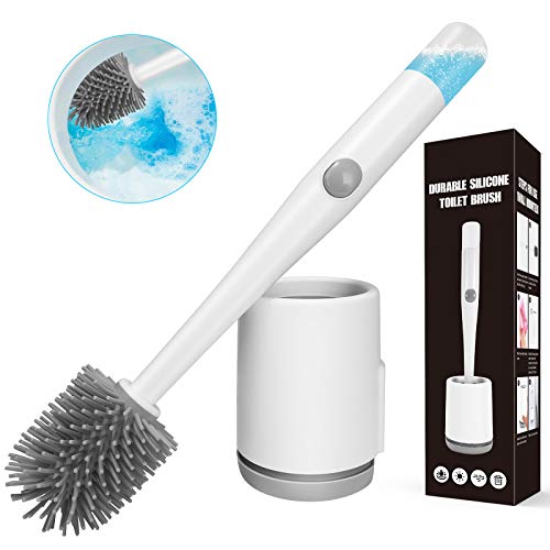 Escobilla y Soporte de Inodoro, Aiglam Escobilla de Baño Silicona con Pulverizador de Lmpiador, Escobilla WC Pared con Soporte de Secado Rápido Escobilla y Soporte de Inodoro, Aiglam Escobilla de Baño Silicona con Pulverizador de Lmpiador, Escobilla WC Pared con Soporte de Secado Rápido