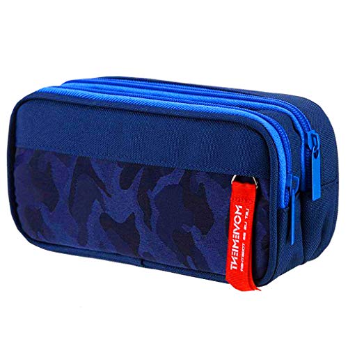 Estuche Escolar de Grandes Capacidad, TOYESS Estuches Escolares con 3 Cremalleras Para Niños & Niña, 22CM (azul) Estuche Escolar de Grandes Capacidad, TOYESS Estuches Escolares con 3 Cremalleras Para Niños & Niña, 22CM (azul)