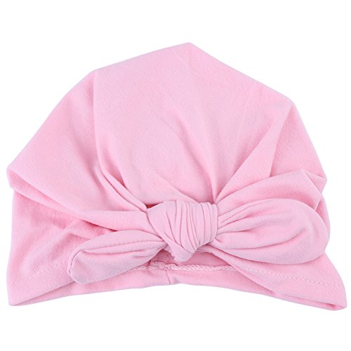 Fdit 6 Colores Sombrero de Bebé Turbante Sombrero Súper Suave Sombrero de Algodón Turbante Lindo(Rosa)