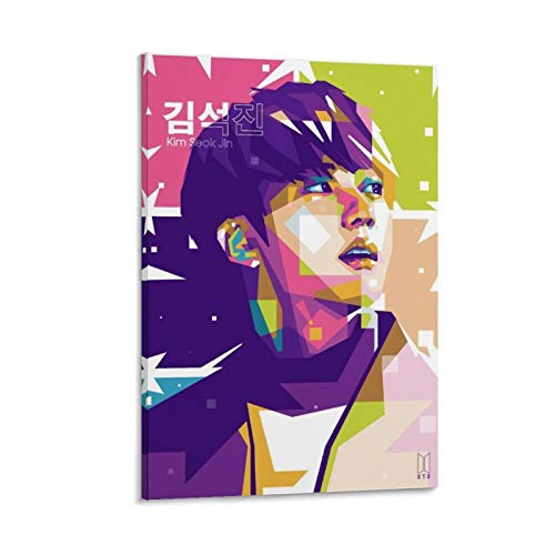 FGDFS Póster de Kim Seok Jin BTS 3 en lienzo para pared, diseño de estrella y leyenda de música clásica, tarjeta postal, 30 x 45 cm