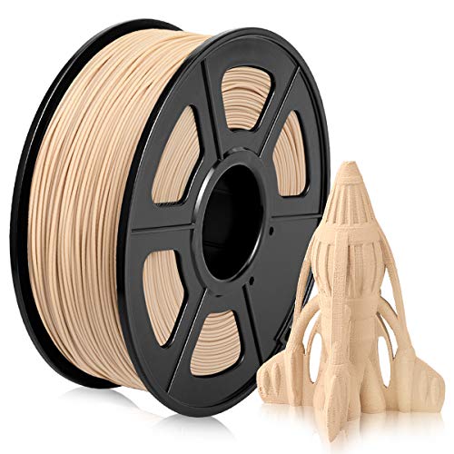 Filamento PLA Madera 1,75 mm, Filamento PLA Wood Impresora 3D Niedrige Temperatur, Filamento Madera PLA Relleno Fibra Madera, PLA Wood Filament 1 kg (2,2 lb)