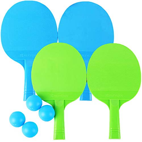 Fiyuer Raquetas de Tenis de Mesa 8 Pcs Palos de Ping Pong Paddles para el Juego de Interior al Aire Libre Principiantes Regalo