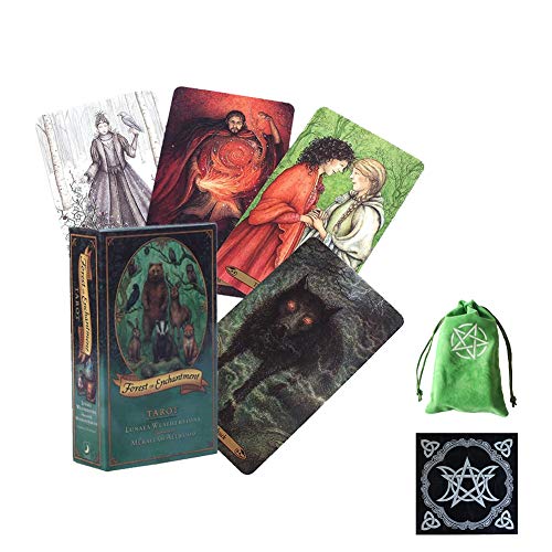 Forest of Enchantment Tarot Oracle Cards English PDF Guidebook Table Deck Juego de Mesa Party Playing Card Games,Deck Game,with Bag+Tablecloth