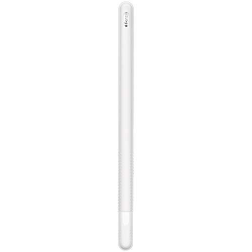 FRTMA Compatible Apple Pencil (2nd Generation) Full Skin Cover Holder Pocket Silicone Case Anti-Slip Sleeve + Nib Cover (2Pcs) Compatible iPad Pro 12.9”(3rd Generation)& iPad Pro 11”Transparent White