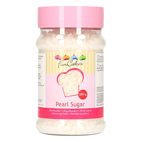 FunCakes Azúcar Perlada Extra Grande Blanca Crujiente para Hornear Gofres, Rollos, Roscón o como Decoración de Dulces, 200g, G42390 FunCakes Azúcar Perlada Extra Grande Blanca Crujiente para Hornear Gofres, Rollos, Roscón o como Decoración de Dulces, 200g, G42390