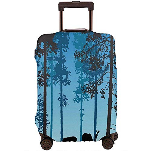 Funda de Equipaje de Viaje Animal Salvaje Elk Night At Misty Night Forest Protector de Maleta Talla L Funda de Equipaje de Viaje Animal Salvaje Elk Night At Misty Night Forest Protector de Maleta Talla L