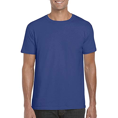 Gildan - Suave básica Camiseta de Manga Corta para Hombre - 100% algodón Gordo (Grande (L)) (Azul Metro)