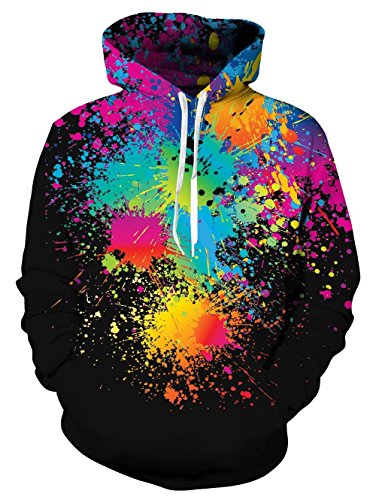 Goodstoworld Paint Hoodie 3D Sudaderas Colores Mujer Hombres con Capucha Divertido Gráfico Impreso Sudaderas Drawstring Sweat M