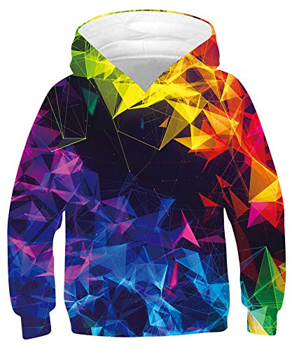 Goodstoworld Sudaderas con Capucha 3D Gráfico Colorido Anime Fantasía Hoodie Estampado Pullover Tendencia Sweatshirt Otoño Invierno para Chicas Niño Niña Gráfico Colorido 14-16 años