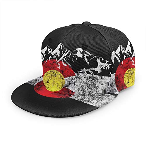 Gorra de béisbol Colorado con diseño de bandera de Colorado con 3D, ajustable, unisex, estilo hip hop, gorra de béisbol con visera plana, color negro