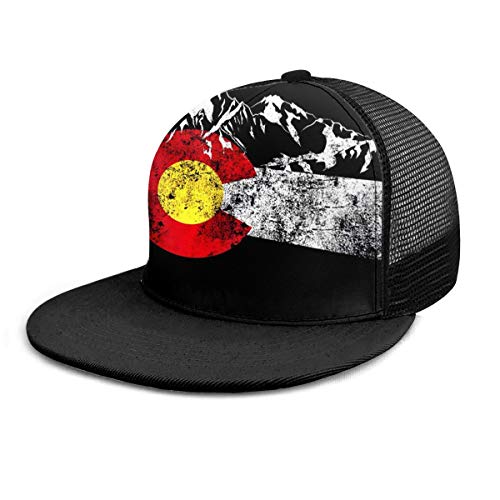 Gorra de béisbol de Colorado, diseño de bandera de Colorado, unisex, color negro