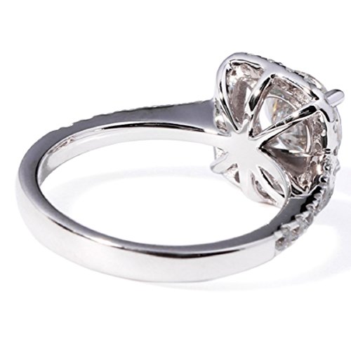 GOWE 1 Carat laboratorio crecido Moissanite boda anillo de compromiso de Halo acentos de diamante Real