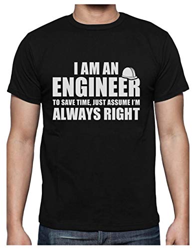 Green Turtle T-Shirts Camiseta para Hombre - Regalo para Ingeniero - I'm an Engineer, I'm Always Right Medium Negro