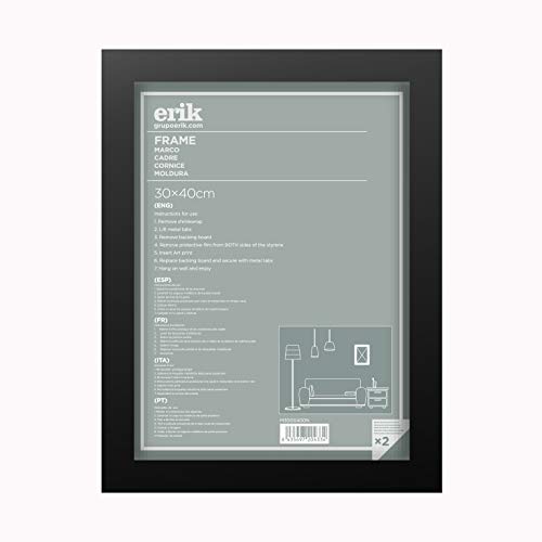 Grupo Erik M300X400N Marco Lámina decorativa, Negro, 30 x 40 cm