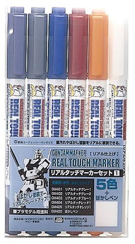 GSI Creos Gundam Marker Real Touch Set 1 (6 Markers) (japan import)