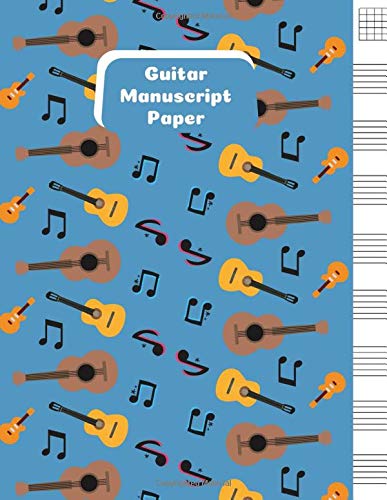 Guitar Manuscript Paper: Guitar Chord, Standard Staff & Tablature, Guitar Tablature Blank Notebook Chords Guitarists Sheet Music Journal Musician Gift (100 Pages 8.5 x 11 )