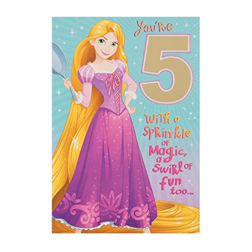 Hallmark 25496673 - Tarjeta de felicitación de 5º cumpleaños, diseño de princesa Disney