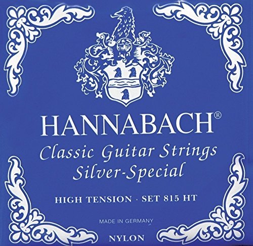 Hannabach Cuerdas Para Guitarra Clasica Serie 815 High Tension Plateado Especial, Juego 3 Cerdas Graves