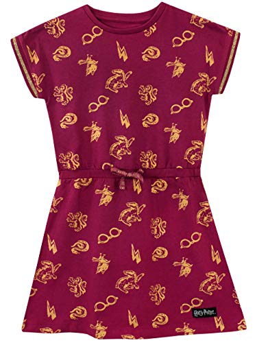 Harry Potter Vestido para niñas Hogwarts Rojo 8-9 Años