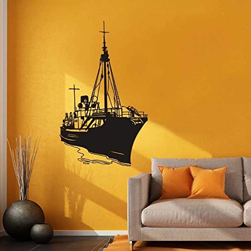 HGFDHG Barco de Pesca Creativo mar Vela Barco Pirata Pegatinas de Pared decoración de la habitación Vinilo Arte de la Pared