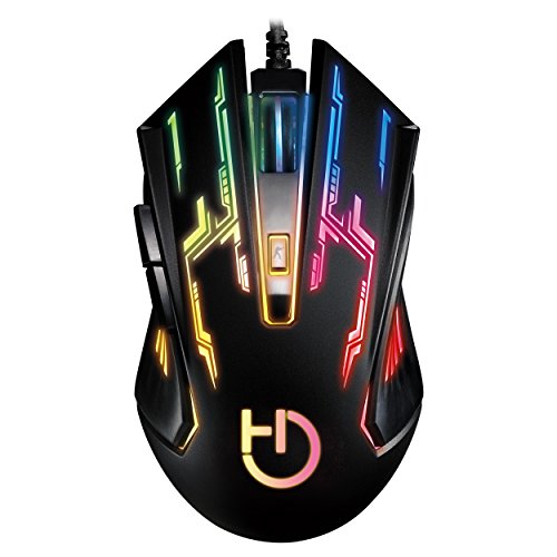 Hiditec | Ratón Gaming GX12 para PC con Luces RGB | para Gamers y Juegos Retroiluminados | Máxima Calidad | Sensor Óptico Profesional 2.400 dpi | Fabricante Español | Garantía de 2 años