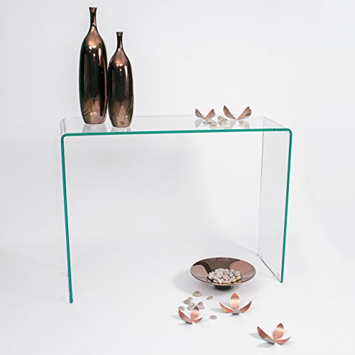 Homely - Mesa Consola Murano de Cristal Curvado y Templado de 100x35 Altura 75 cm. Homely - Mesa Consola Murano de Cristal Curvado y Templado de 100x35 Altura 75 cm.