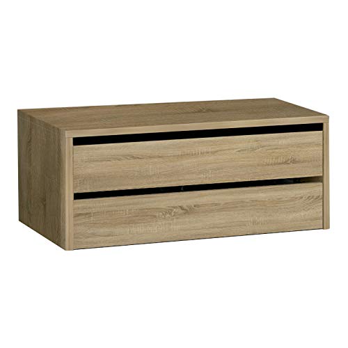 HomeSouth - Cajonera Armario Dos cajones, Mueble Auxiliar Almacenamiento Dormitorio, Modelo Lara, Color Cambria, Medidas: 77 cm (Largo) x 36 cm (Alto) x 45 cm (Fondo) HomeSouth - Cajonera Armario Dos cajones, Mueble Auxiliar Almacenamiento Dormitorio, Modelo Lara, Color Cambria, Medidas: 77 cm (Largo) x 36 cm (Alto) x 45 cm (Fondo)