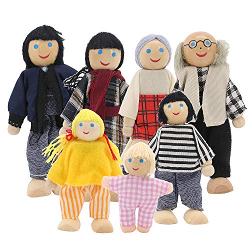 Homo Trends Casas de muñecas, juegos de 7 piezas, muebles de madera para casa de muñecas, casa de muñecas, accesorios para casa de muñecas, juguetes para niños, casa de familia, muebles en miniatura Homo Trends Casas de muñecas, juegos de 7 piezas, muebles de madera para casa de muñecas, casa de muñecas, accesorios para casa de muñecas, juguetes para niños, casa de familia, muebles en miniatura