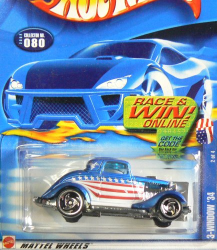 Hot Wheels Star Spangled Series #2 3-Window '34 Ford #2002-80 Collectible Collector Car Mattel