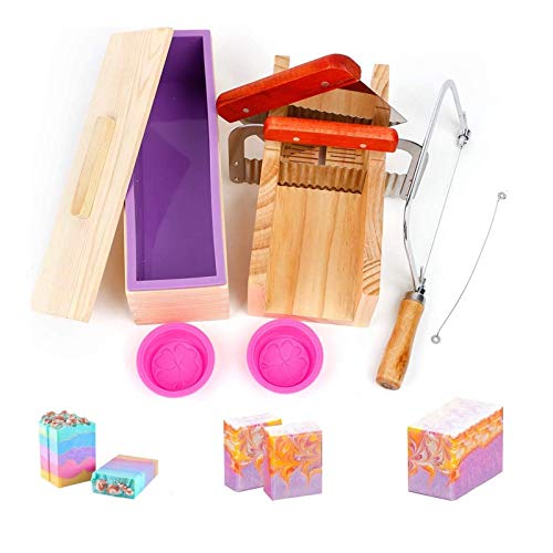 HOTOOLME - Juego de 9 moldes de silicona para hacer jabones de madera, ajustable, para hacer jabones hechos a mano HOTOOLME - Juego de 9 moldes de silicona para hacer jabones de madera, ajustable, para hacer jabones hechos a mano