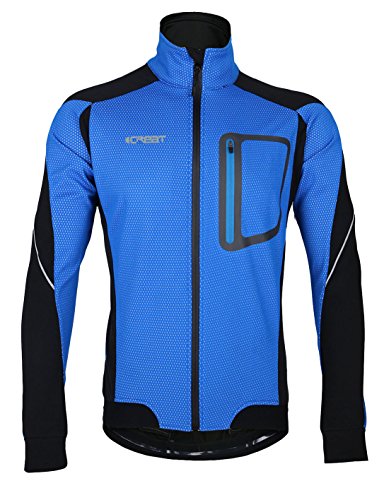 iCreat Air Jacket - Chaqueta impermeable para hombre, cortavientos, para ciclismo, ciclismo de montaña, reflectante, forro polar cálido para otoño, tallas M a XXXL 1 azul cielo XL