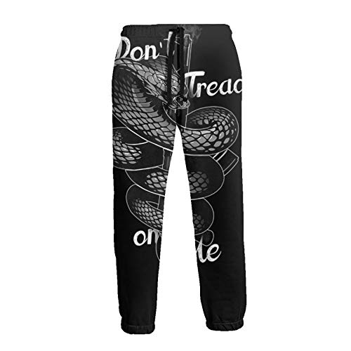 Inaayayi Pantalones deportivos unisex con texto en inglés "Do Not Tread On Me Snake Gun con texto "Do Not Tread On Me", con cordón elástico