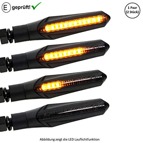 Intermitente LED universal para motocicleta, efecto de marcha (certificado E), intermitente LED para motocicleta (ECE)