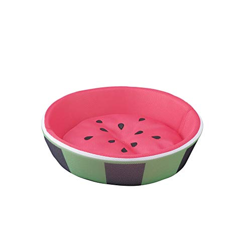 Iris Ohyama, Cesta Sandía juguetón para Perros y Gatos en Tela - Pet Bed Watermelon PCB-20S - Poliéster, Largo 50 x Ancho 50 x Alto 13 cm
