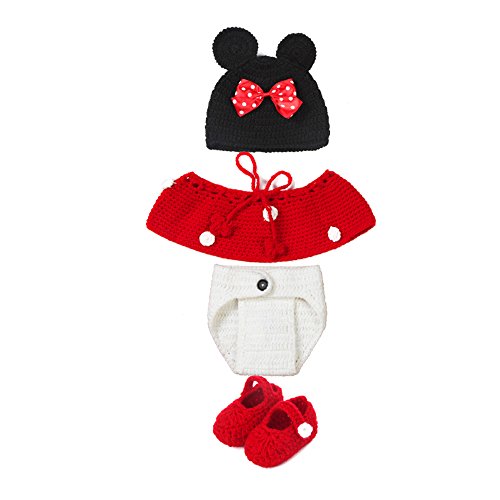 Isuper Lindo bebé infantil Ratón Traje Foto Fotografía Prop 0-6 meses Recién nacido Rojo Isuper Lindo bebé infantil Ratón Traje Foto Fotografía Prop 0-6 meses Recién nacido Rojo